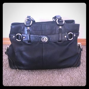 Black leather Coach purse